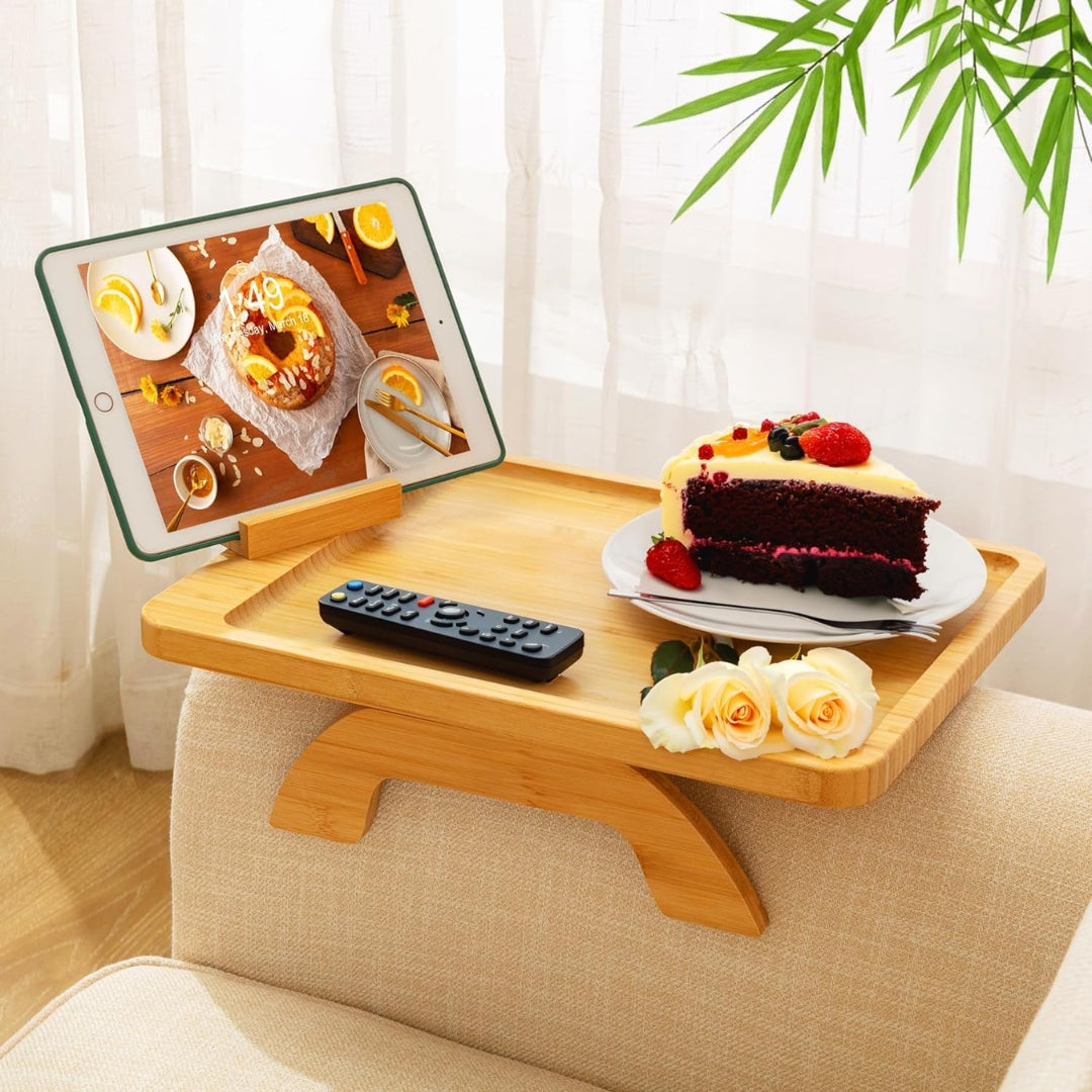 PORTRAY™ - Sofa Armrest Clip-On Tray with Phone Holder